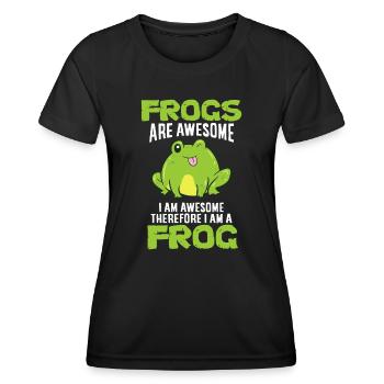 Les grenouilles drôles sont géniales Je suis génial donc je suis - T-shirt sport Femme - noir - Devant - AI Model Female 172 light (172cm)