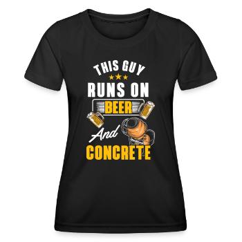 Mens Concrete Finisher Beer Cement Worker Apprecia - Women's Functional T-Shirt - black - Front - AI Model Female 172 light (172cm)