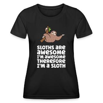 Les paresseux sont géniaux. Je suis génial donc je suis un s - T-shirt sport Femme - noir - Devant - AI Model Female 172 light (172cm)