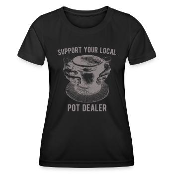 Unterstützen Sie Ihren lokalen Pot Pottery Händler für Makerpo - Frauen Funktions-T-Shirt - Schwarz - Vorne - AI Model Female 172 light (172cm)