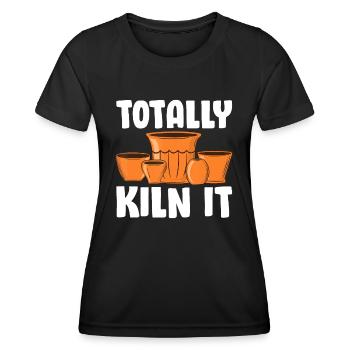 Lustige Keramik Geschenk für Männer Frauen Cool Keramik Pott - Frauen Funktions-T-Shirt - Schwarz - Vorne - AI Model Female 172 light (172cm)