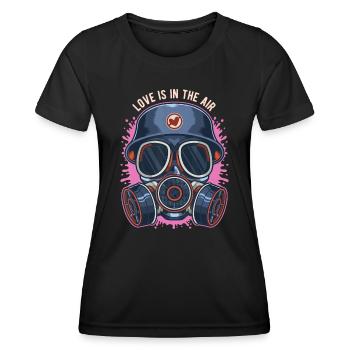 Love Is In The Air Anti Valentines Day idea Gas Ma - T-shirt sport Femme - noir - Devant - AI Model Female 172 light (172cm)