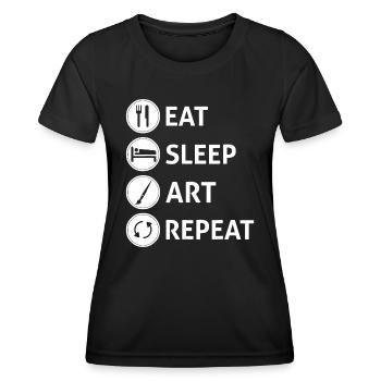 Cette flèche qui vous déteste - Funny Archery - T-shirt sport Femme - noir - Devant - AI Model Female 172 light (172cm)