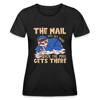 Sloth Mail kommt an - lustige Postangestelltenpost c - Frauen Funktions-T-Shirt - Schwarz - Vorne - AI Model Female 172 light (172cm)