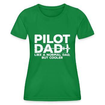 Lustige Pilotenkunst für Papa Männer Luftfahrt Flugzeug Airc - Frauen Funktions-T-Shirt - Kelly Green - Vorne - AI Model Female 172 dark (172cm)