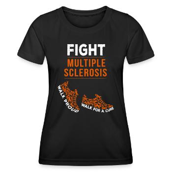 Kampf gegen Multiple Sklerose MS Awareness Warrior Ribb - Frauen Funktions-T-Shirt - Schwarz - Vorne - AI Model Female 172 light (172cm)
