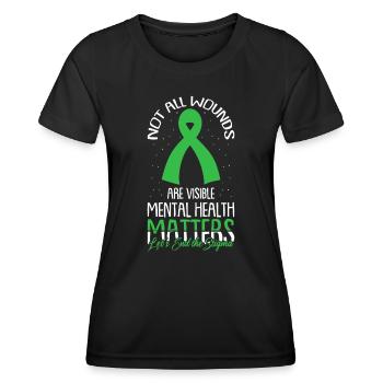 Nicht alle Wunden sind sichtbar Bewusstsein für psychische Gesundheit - Frauen Funktions-T-Shirt - Schwarz - Vorne - AI Model Female 172 light (172cm)
