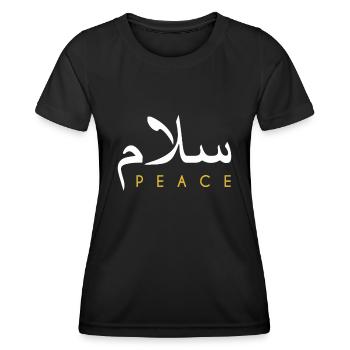 Salam Peace Calligraphie arabe - T-shirt sport Femme - noir - Devant - AI Model Female 172 light (172cm)