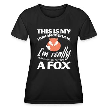 Das ist mein menschliches Kostüm Ich bin wirklich ein Fuchstier - Frauen Funktions-T-Shirt - Schwarz - Vorne - AI Model Female 172 light (172cm)