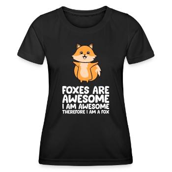 Les renards sont géniaux. Je suis génial donc je suis un F - T-shirt sport Femme - noir - Devant - AI Model Female 172 light (172cm)