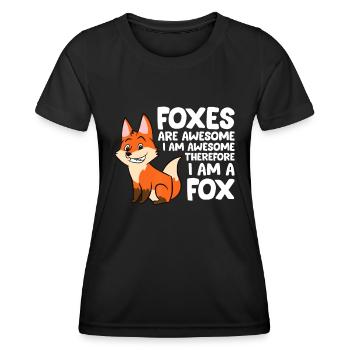 Les renards sont géniaux Je suis génial donc je suis un Fo - T-shirt sport Femme - noir - Devant - AI Model Female 172 light (172cm)