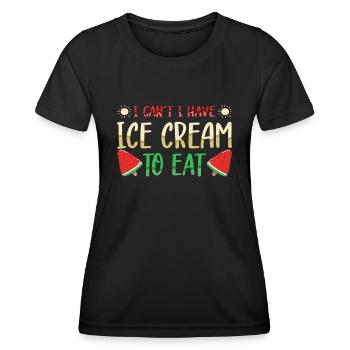 Je ne peux pas avoir de crème glacée à manger Gelato Lover Gift - T-shirt sport Femme - noir - Devant - AI Model Female 172 light (172cm)
