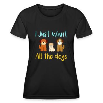 Willst alle Hunde Rettungshund - Frauen Funktions-T-Shirt - Schwarz - Vorne - AI Model Female 172 light (172cm)