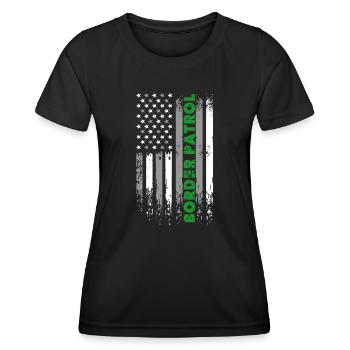 Border Patrol - Thin Green Line Patriot Law Enforc - Women's Functional T-Shirt - black - Front - AI Model Female 172 light (172cm)