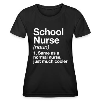 Schulkrankenschwester Definition Lustig Zurück zur Schule Zuerst - Frauen Funktions-T-Shirt - Schwarz - Vorne - AI Model Female 172 light (172cm)