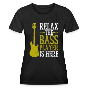 Bassiste Guitariste Guitariste Ecole de Musique Vintage - T-shirt sport Femme - noir - Devant - AI Model Female 172 light (172cm)