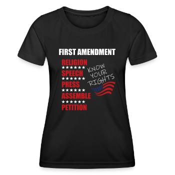 Audit des droits du premier amendement États-Unis Constit - T-shirt sport Femme - noir - Devant - AI Model Female 172 light (172cm)