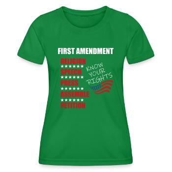 First Amendment Rights Audit United States Constit - Women's Functional T-Shirt - kelly green - Front - AI Model Female 172 dark (172cm)