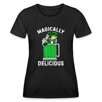Idée magiquement délicieuse St Patricks Day Boire - T-shirt sport Femme - noir - Devant - AI Model Female 172 light (172cm)
