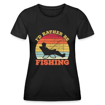I'd Rather Be Fishing - Women's Functional T-Shirt - black - Front - AI Model Female 172 light (172cm)