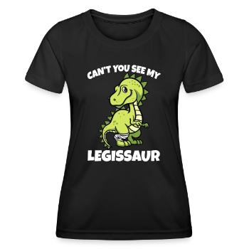 Leggisaurier gebrochene Beinknochen Verletzung Dinosaurier erholen - Frauen Funktions-T-Shirt - Schwarz - Vorne - AI Model Female 172 light (172cm)