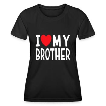 Familie Geschwister Ich liebe meinen Bruder HerzEhegleich - Frauen Funktions-T-Shirt - Schwarz - Vorne - AI Model Female 172 light (172cm)