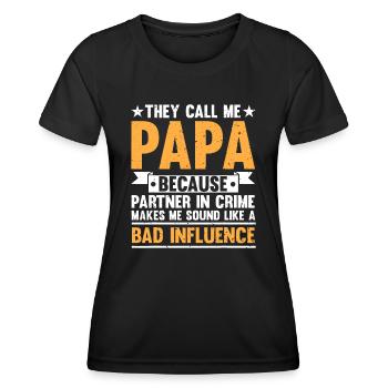 Drôle d’art Papa pour grand-père grand-parent Papi Pa - T-shirt sport Femme - noir - Devant - AI Model Female 172 light (172cm)
