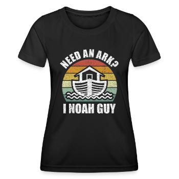 Retro Need an Ark I Noah Guy idea Christian Giftsb - Women's Functional T-Shirt - black - Front - AI Model Female 172 light (172cm)