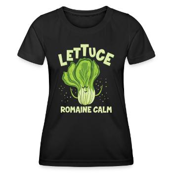 Lettuce Romaine Calm Mindfulness Vegan Yoga Lover - Women's Functional T-Shirt - black - Front - AI Model Female 172 light (172cm)