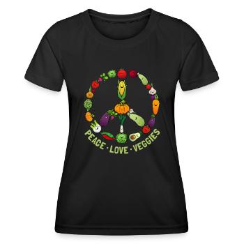 Funny Vegetarian Gift Men Women Cool Vegan Veggiep - Women's Functional T-Shirt - black - Front - AI Model Female 172 light (172cm)