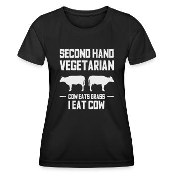 Amateur de viande Drôle de carnivore cétogène Boeuf Love Gif - T-shirt sport Femme - noir - Devant - AI Model Female 172 light (172cm)