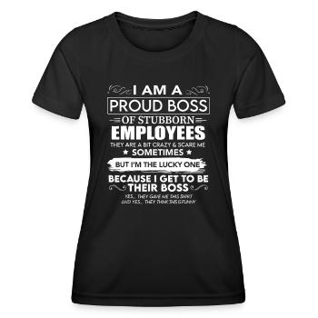 Ich bin ein stolzer Boss von verdammt tollen Mitarbeitern Gif - Frauen Funktions-T-Shirt - Schwarz - Vorne - AI Model Female 172 light (172cm)