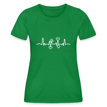 Drôle de jeu Casino Heartbeat Gambler - T-shirt sport Femme - vert - Devant - AI Model Female 172 dark (172cm)