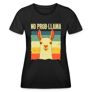 Cool Llama For Men Women No Prob Llama Alpaca Farm - Women's Functional T-Shirt - black - Front - AI Model Female 172 light (172cm)