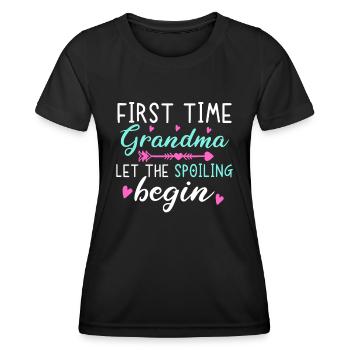 Zum ersten Mal ließ Oma die Verwöhnung beginnenMama - Frauen Funktions-T-Shirt - Schwarz - Vorne - AI Model Female 172 light (172cm)