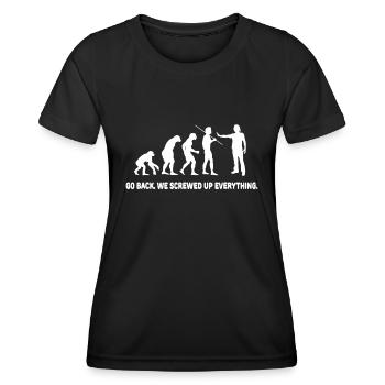 Evolution Retour en arrière Nous avons tout foiré - T-shirt sport Femme - noir - Devant - AI Model Female 172 light (172cm)