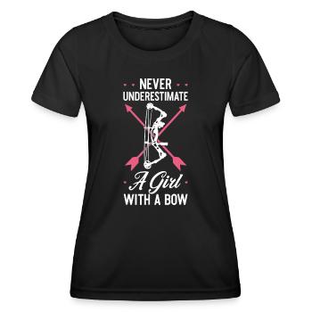 Mädchen Bogenschütze Bogenschießen Bogenfrauen Bogen Bowhunter Toxophi - Frauen Funktions-T-Shirt - Schwarz - Vorne - AI Model Female 172 light (172cm)