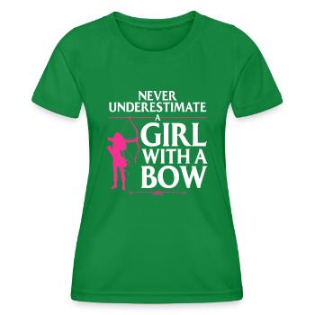Funny Archery Design For Girls Women Bowhunter - Women's Functional T-Shirt - kelly green - Front - AI Model Female 172 dark (172cm)