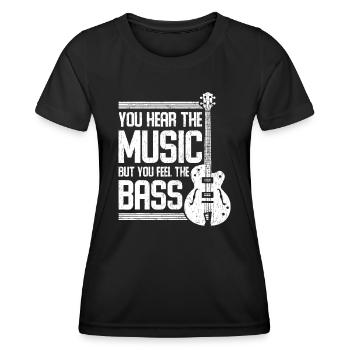 Vous entendez la musique mais vous sentez la guitare basse - T-shirt sport Femme - noir - Devant - AI Model Female 172 light (172cm)