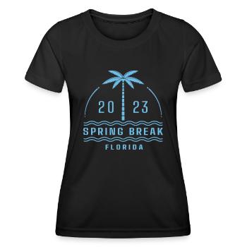 Passende Spring Break Strandurlaubsidee - Florid - Frauen Funktions-T-Shirt - Schwarz - Vorne - AI Model Female 172 light (172cm)