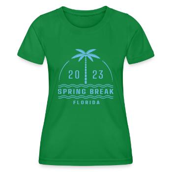 Passende Spring Break Strandurlaubsidee - Florid - Frauen Funktions-T-Shirt - Kelly Green - Vorne - AI Model Female 172 dark (172cm)