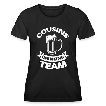 Cousins trinken Team Familie - Frauen Funktions-T-Shirt - Schwarz - Vorne - AI Model Female 172 light (172cm)
