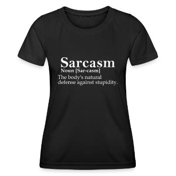Sarcasme drôle Commentaire sarcastique Défense contre St - T-shirt sport Femme - noir - Devant - AI Model Female 172 light (172cm)