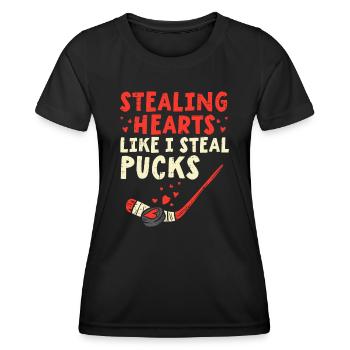 Stealing Heart Like I Steal Pucks Valentines Day H - Women's Functional T-Shirt - black - Front - AI Model Female 172 light (172cm)