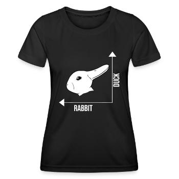 Rabbit Duck Graph Math Easter - Women's Functional T-Shirt - black - Front - AI Model Female 172 light (172cm)