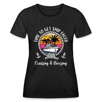 Cruise Squad Kreuzfahrt- und Saufzeit, um das Schiff zu bekommen - Frauen Funktions-T-Shirt - Schwarz - Vorne - AI Model Female 172 light (172cm)