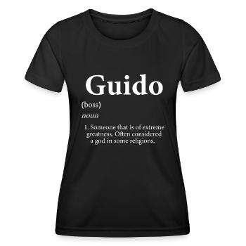 Guido Définition Nom personnalisé Cadeau pour Guidos - T-shirt sport Femme - noir - Devant - AI Model Female 172 light (172cm)