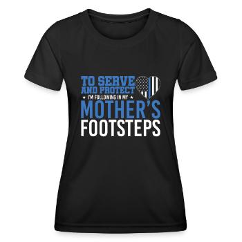 Die Polizei dient und schützt die Blaue Linie - Frauen Funktions-T-Shirt - Schwarz - Vorne - AI Model Female 172 light (172cm)