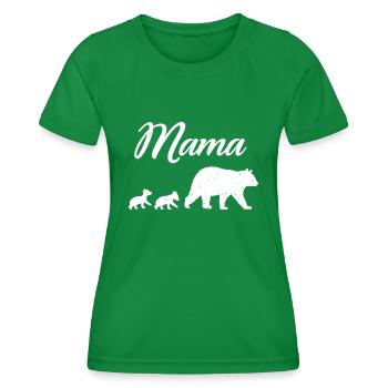 Mama Bär - Mit Zwei Jungen Zwillingsmutter Muttertag Gi - Frauen Funktions-T-Shirt - Kelly Green - Vorne - AI Model Female 172 dark (172cm)