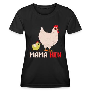 Lustiger Muttertag Mama Hen Geschenk Bauernhof Tier - Frauen Funktions-T-Shirt - Schwarz - Vorne - AI Model Female 172 light (172cm)
